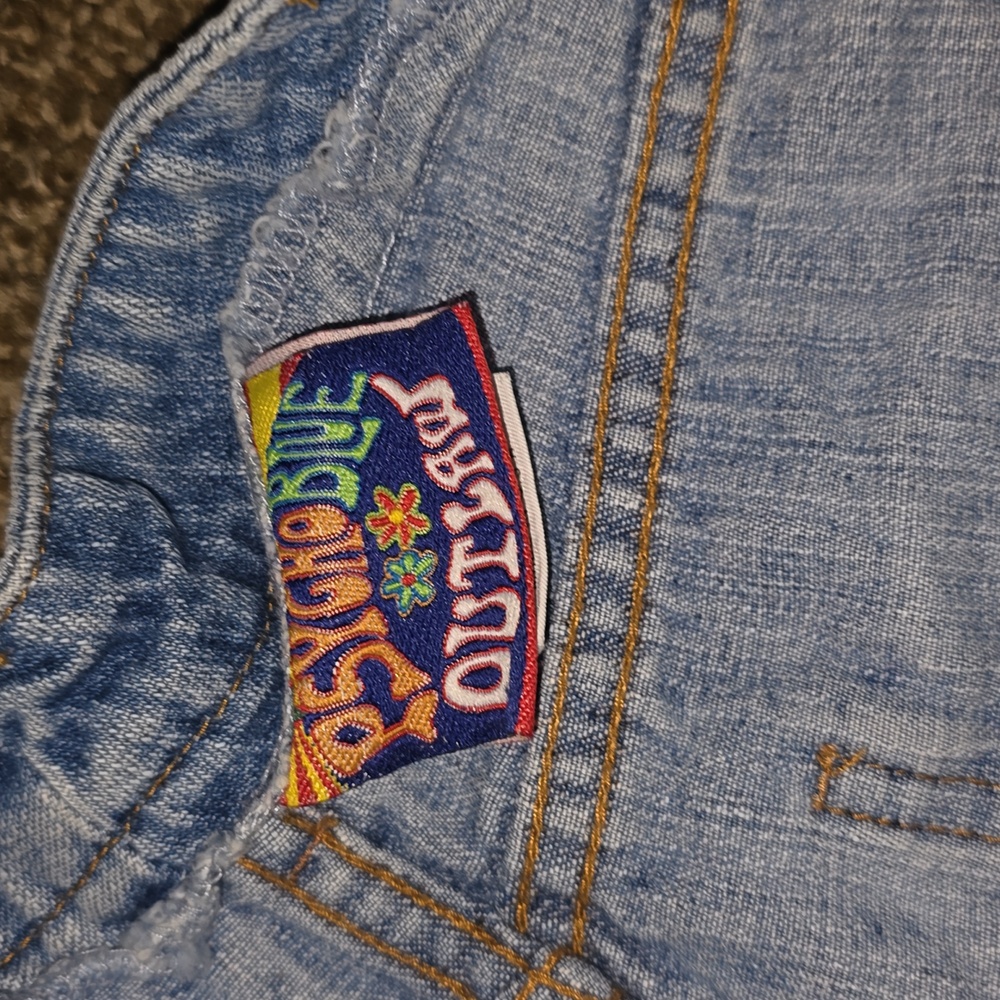Vintage 90's Psycho Blue Outlaw Denim Shorts Size 9 - Picture 2 of 4